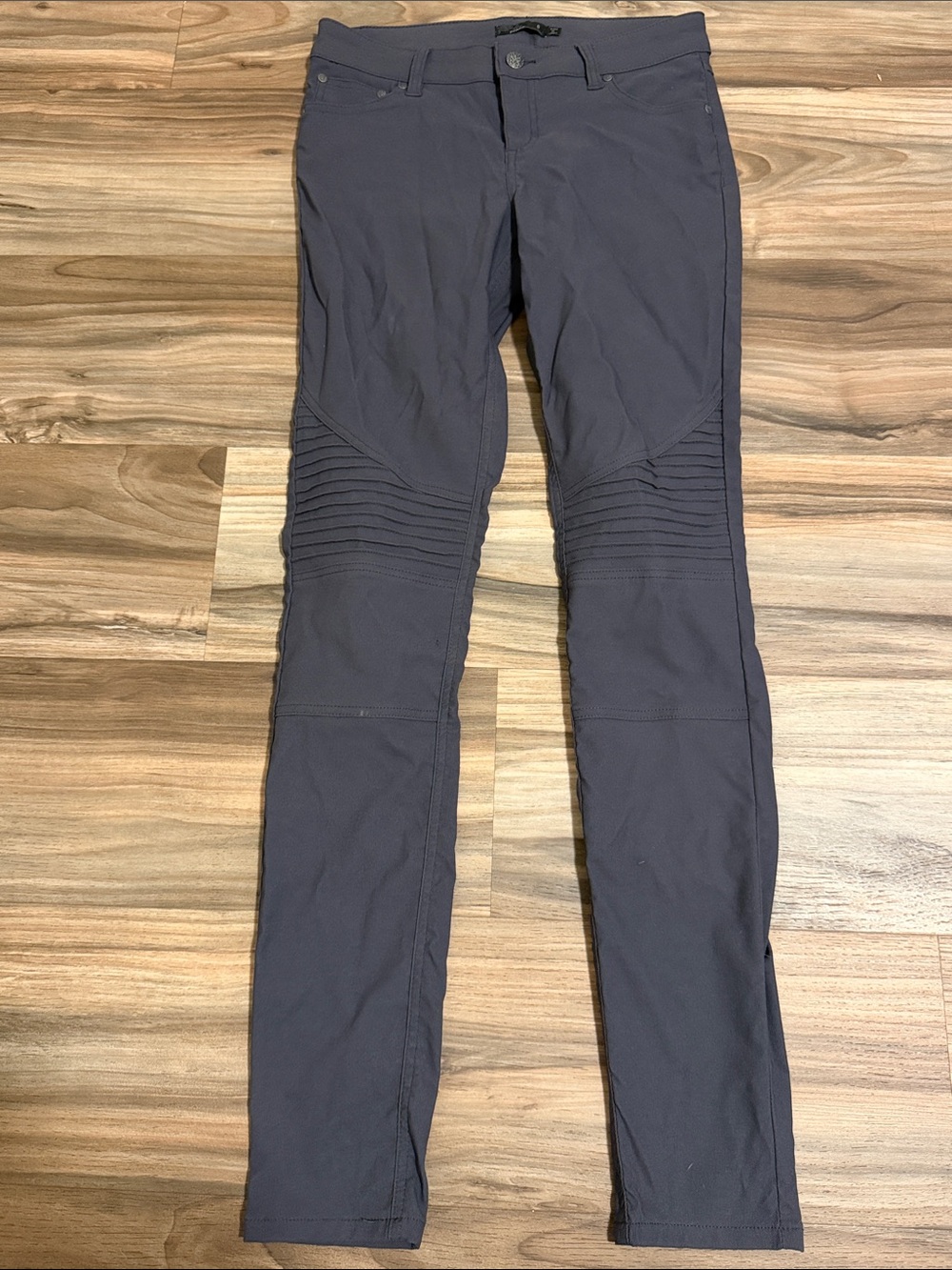 prAna Womens Brenna Moto Style Dark Gray Stretch Skinny Pants Size 6